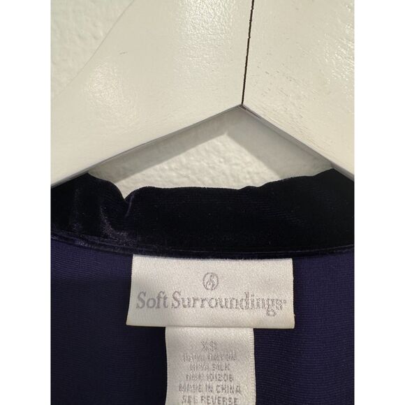 Soft Surroundings Purple Crushed Velvet Velour Button Up Shawl Collar Jacket XS - Picture 4 of 4